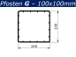 Preview: Pfosten G (100x100) - Monument Oak - L=298 cm PVC