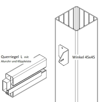 Querriegel L (80x35) - Monument Oak- L=198 cm (PVC + Alu)