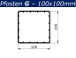 Preview: Pfosten G (100x100) - Eiche Dunkel - L=65 cm PVC