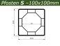 Preview: Pfosten S (100x100) verstärkt - Basaltgrau - L=99 cm PVC