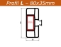 Preview: Querriegel L (80x35) - Astfichte  - L=74 cm (PVC + Alu)