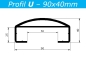 Preview: Handlauf U (90x40) - Astfichte - Musterstück PVC