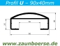 Preview: Handlauf U (90x40) - Weiss - L=65 cm PVC