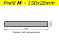Preview: Bretter M  (150x20 mm) - Weiss - L=84 cm (Innen mit Hartschaum) PVC