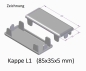 Preview: Kappe L1 - (80x35) - flach - Schwarz  (Standard für Mahagoni) PVC