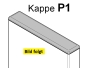 Preview: Kappe P1 - (130x25) - flach - Dunkelgrün  (ähnlich RAL 6009) PVC