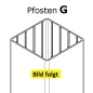 Preview: Pfosten G (100x100) - Nussbaum - L=84 cm PVC