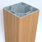 Preview: Pfosten S (100x100) verstärkt - Lärche - L= ca.20cm - Musterstück PVC