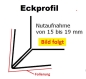 Preview: Eckprofil V-E - Nussbaum - L=149 cm - Nutaufnahme 15 bis 19 mm PVC