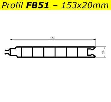 Sichtschutzbretter FB51 (153x20) - Weiss - L=54 cm PVC