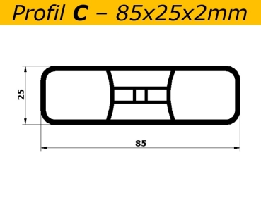 Latten C (85x25) - Basaltgrau - L=99 cm PVC