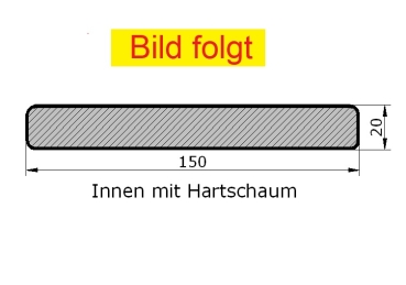 Bretter M  (150x20 mm) - Eiche Dunkel - L=149 cm (Innen mit Hartschaum) PVC