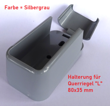 Abverkauf - Halterung L1 für Querriegel (80x35) - PVC - Silbergrau - Standard für Dekor Silbergrau