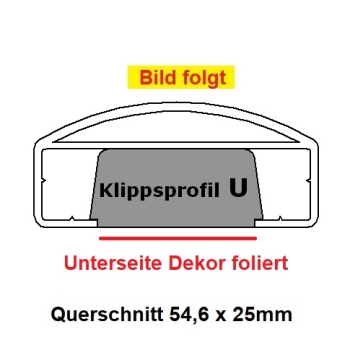 Klippsprofil - Handlauf U - (90er) - Golden Oak - L=149 cm PVC