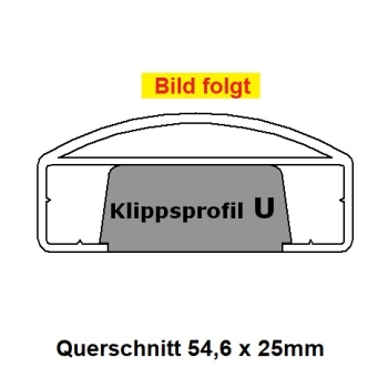 Klippsprofil - Handlauf U - (90er) - Weiss - L=198 cm PVC