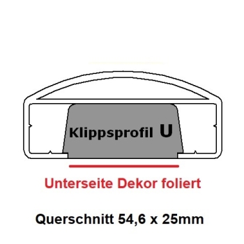 Handlauf U (90x40) - Astfichte - L=600 cm PVC