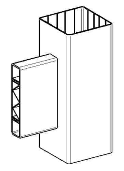 Abschlusspfosten (110x110mm) für 1 Brett - Lg= 103cm - Lo=50cm - Lb=53 cm - Weiss - PVC