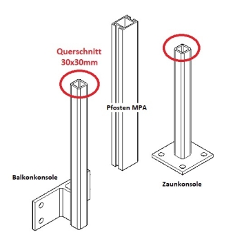 Mittel-Pfosten-Alu (50x35) - Dunkelbraun - Musterstück