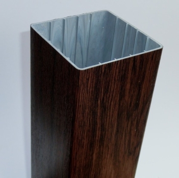 Pfosten G (100x100) - Eiche Dunkel - L=65 cm PVC