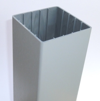 Pfosten G (100x100) - Silbergrau - L=74 cm PVC