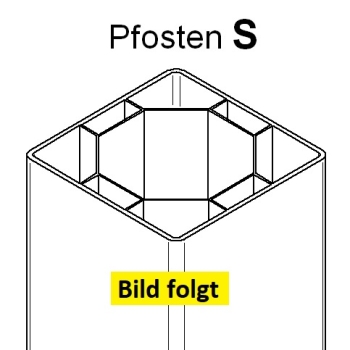 Pfosten S (100x100) verstärkt - Nussbaum - L=74 cm PVC
