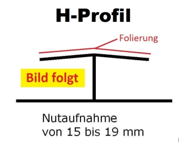 H-Profil V-H - Dunkelgrün - L=118 cm - Nutaufnahme 15 bis 19 mm PVC