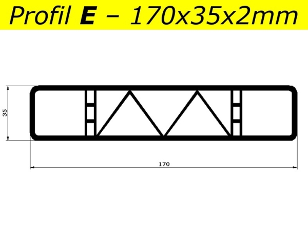 Bretter E (170x35) - Eiche Dunkel - L=99 cm PVC