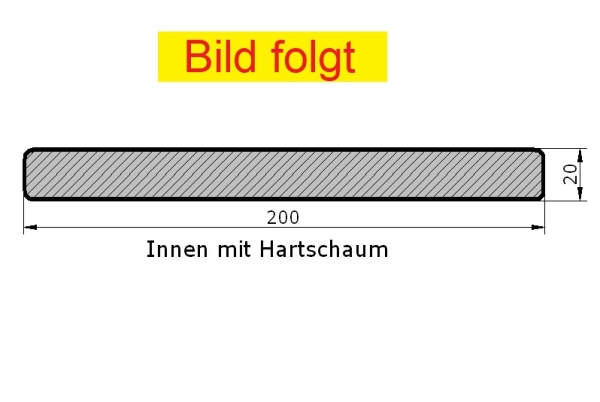 Bretter N  (200x20 mm) - Nussbaum - L=99 cm (Innen mit Hartschaum) PVC