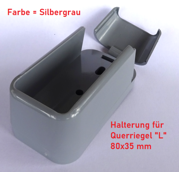 Abverkauf - Halterung L1 für Querriegel (80x35) - PVC - Silbergrau - Standard für Dekor Silbergrau