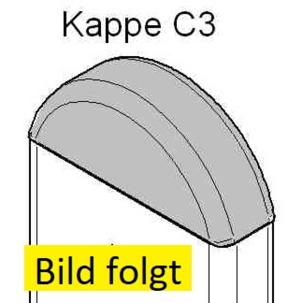 Kappe C3 - (85x25) - halbrund - Nussbraun  (Standard für Nussbaum) PVC