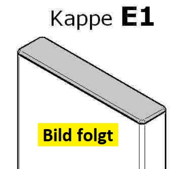 Kappe E1 - (170x35) - flach - Schwarz  (Standard für Dekor - Mahagoni) PVC