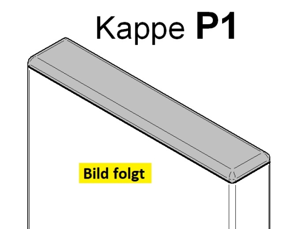 Kappe P1 - (130x25) - flach - Moosgrün  (ähnlich RAL 6005) PVC