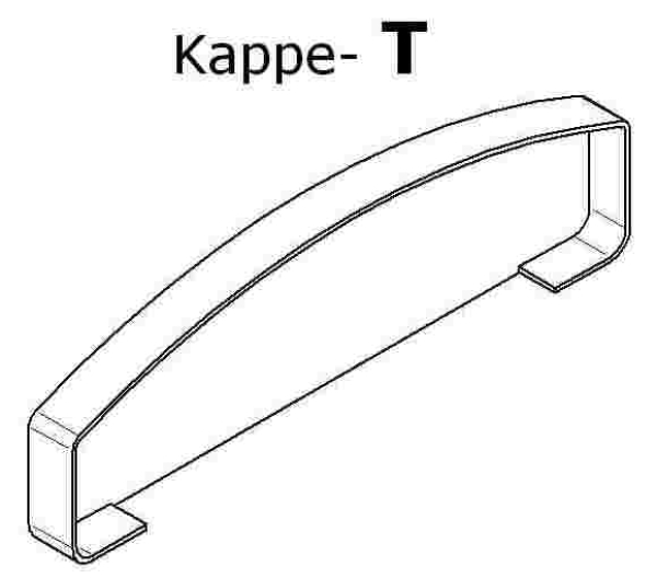 Kappe D1 - (120x25) - flach - Schwarz  (Standard für Dekor - Mahagoni) PVC