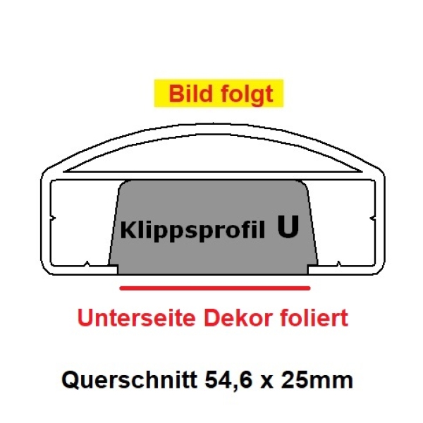 Klippsprofil - Handlauf U - (90er) - Golden Oak - L=149 cm PVC