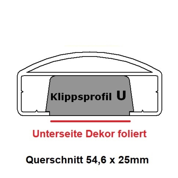 Handlauf U (90x40) - Astfichte - L=600 cm PVC