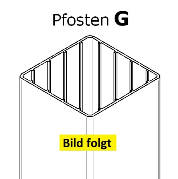Pfosten G (100x100) - Nussbaum - L=84 cm PVC