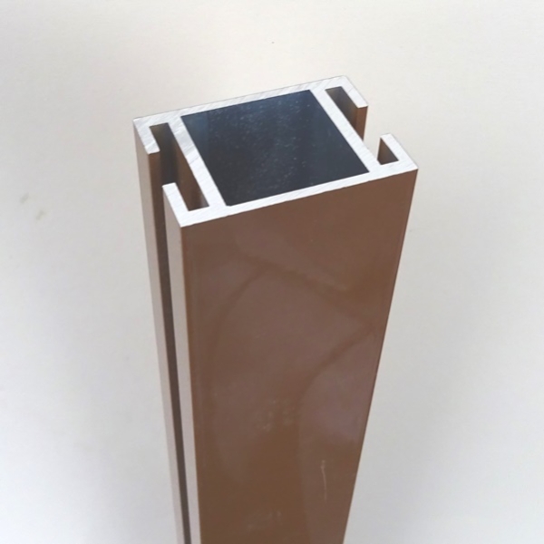 Mittel-Pfosten-Alu (50x35) - Lehmbraun - L=59 cm