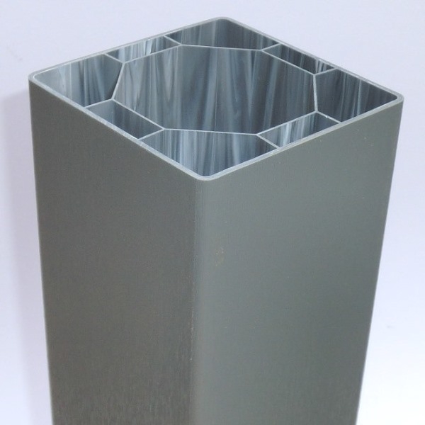Pfosten S (100x100) verstärkt - Basaltgrau - L=99 cm PVC