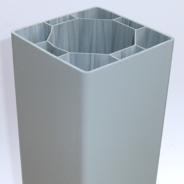 Pfosten S (100x100) verstärkt - Silbergrau - L=198 cm PVC