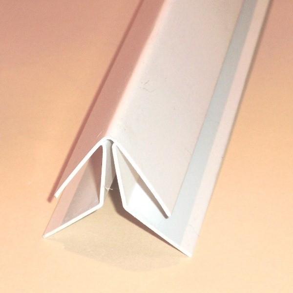 Eckprofil V-E - Weiss - L=74 cm - Nutaufnahme 15 bis 19 mm PVC