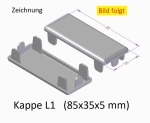 Kappe L1 - (80x35) - flach - Schwarz  (Standard für Mahagoni) PVC