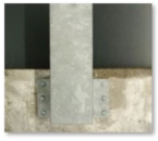 Pfostenhalter frontal für Pfosten W (110x100mm) Stahl verzinkt